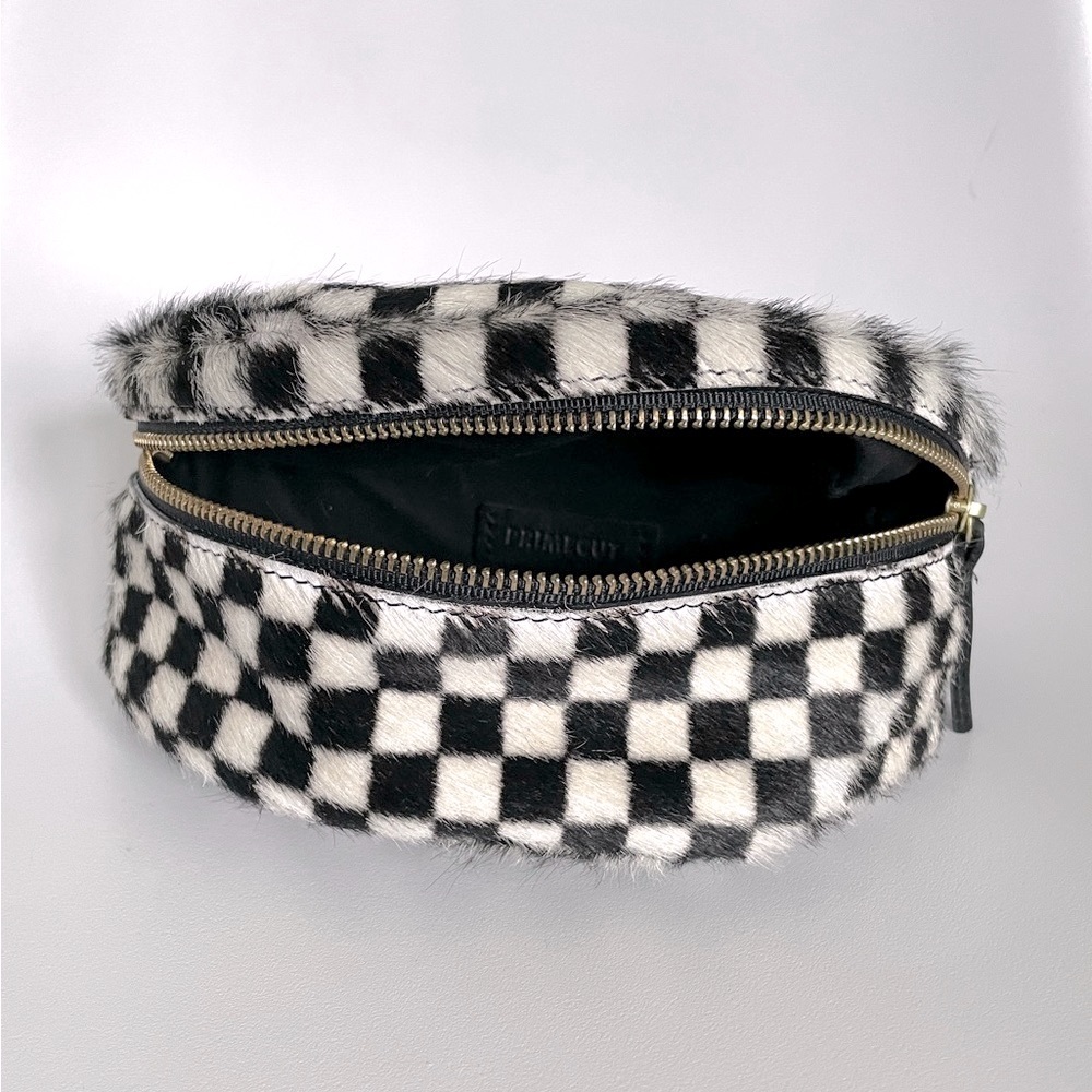 PRIMECUT BUM BAG Checkered Cowhide NWT - Picture 3 of 8